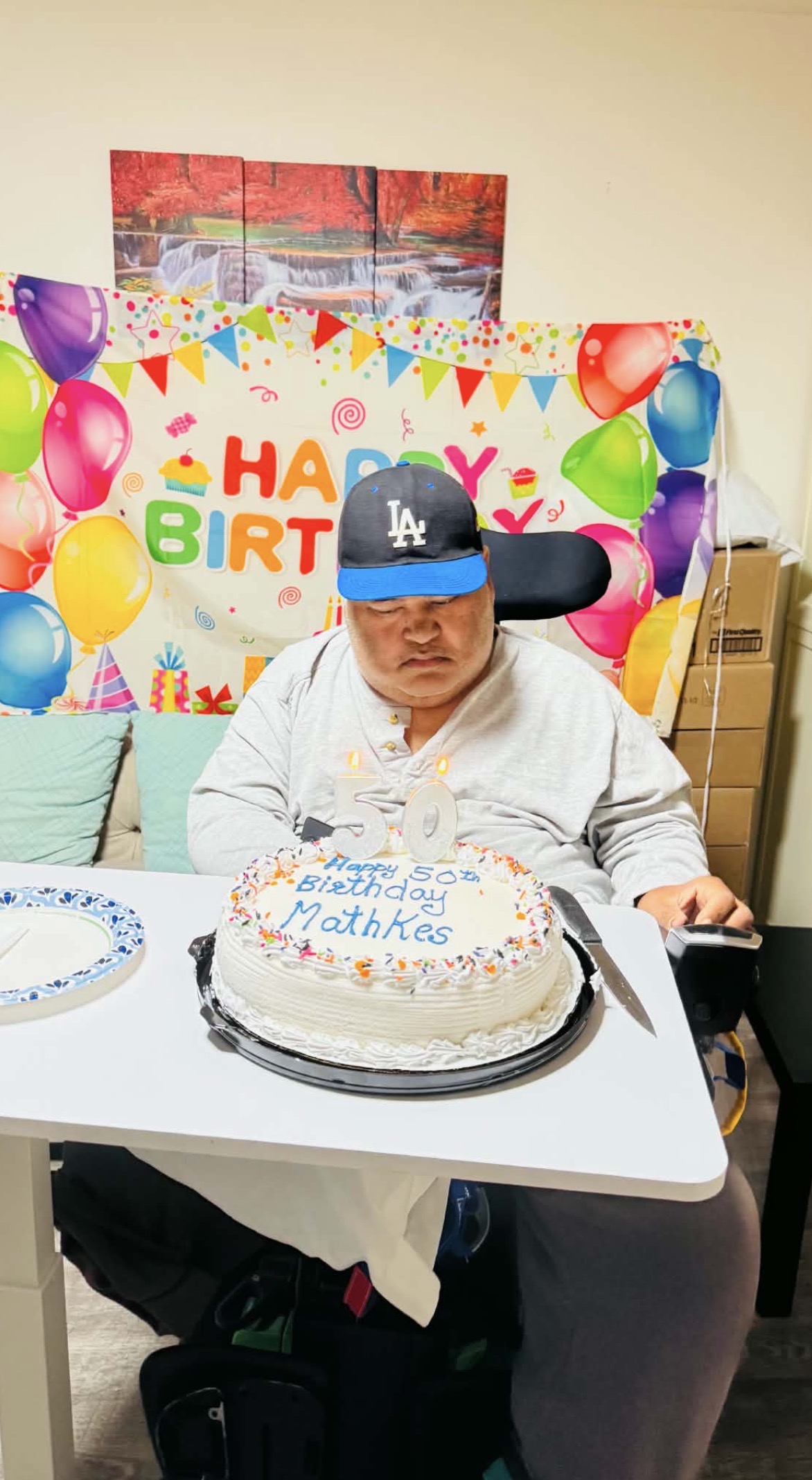 Our current patient celebrating his birthday with us