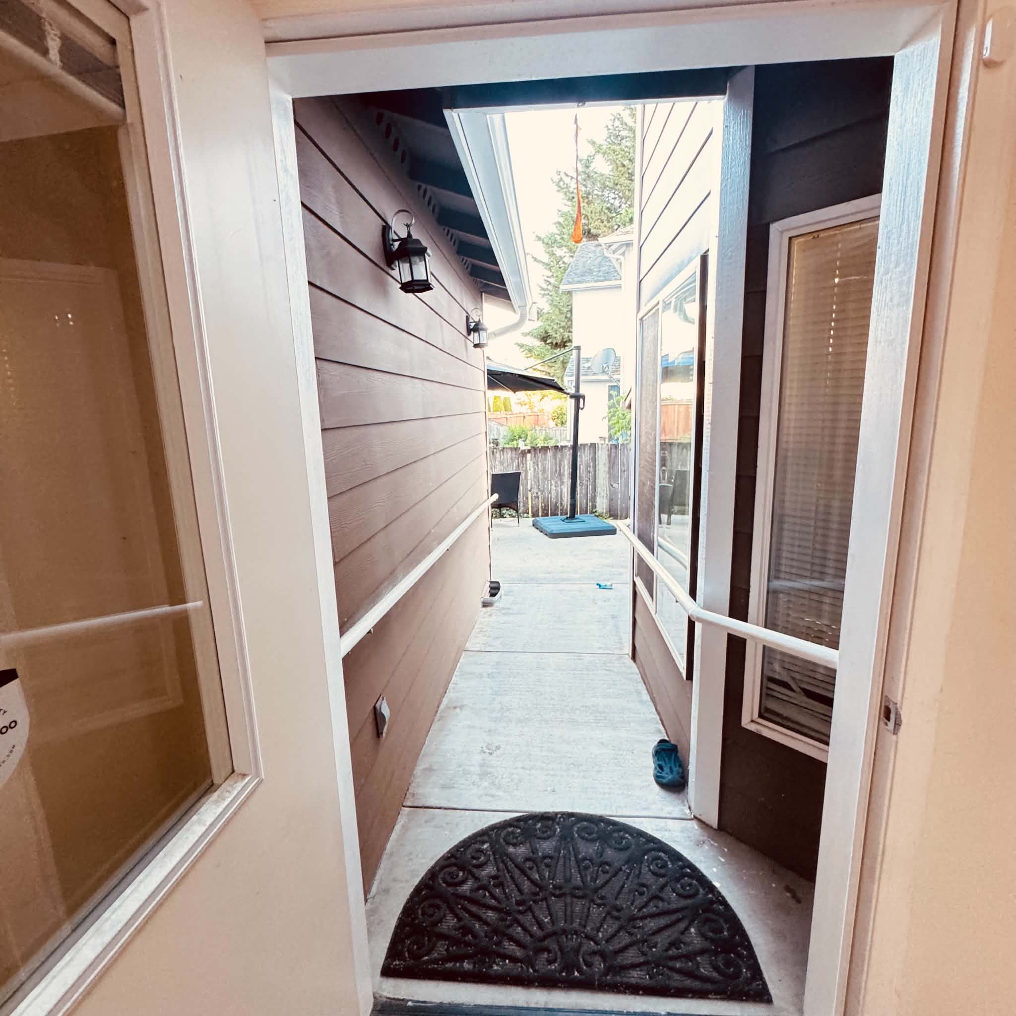 Back door view leading to outdoor patio area