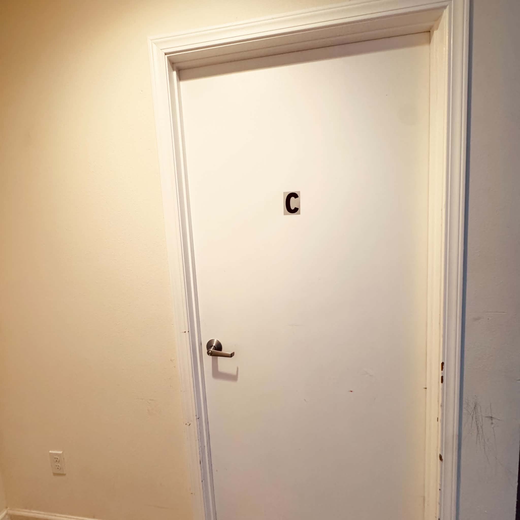 Resident room C private entrance door