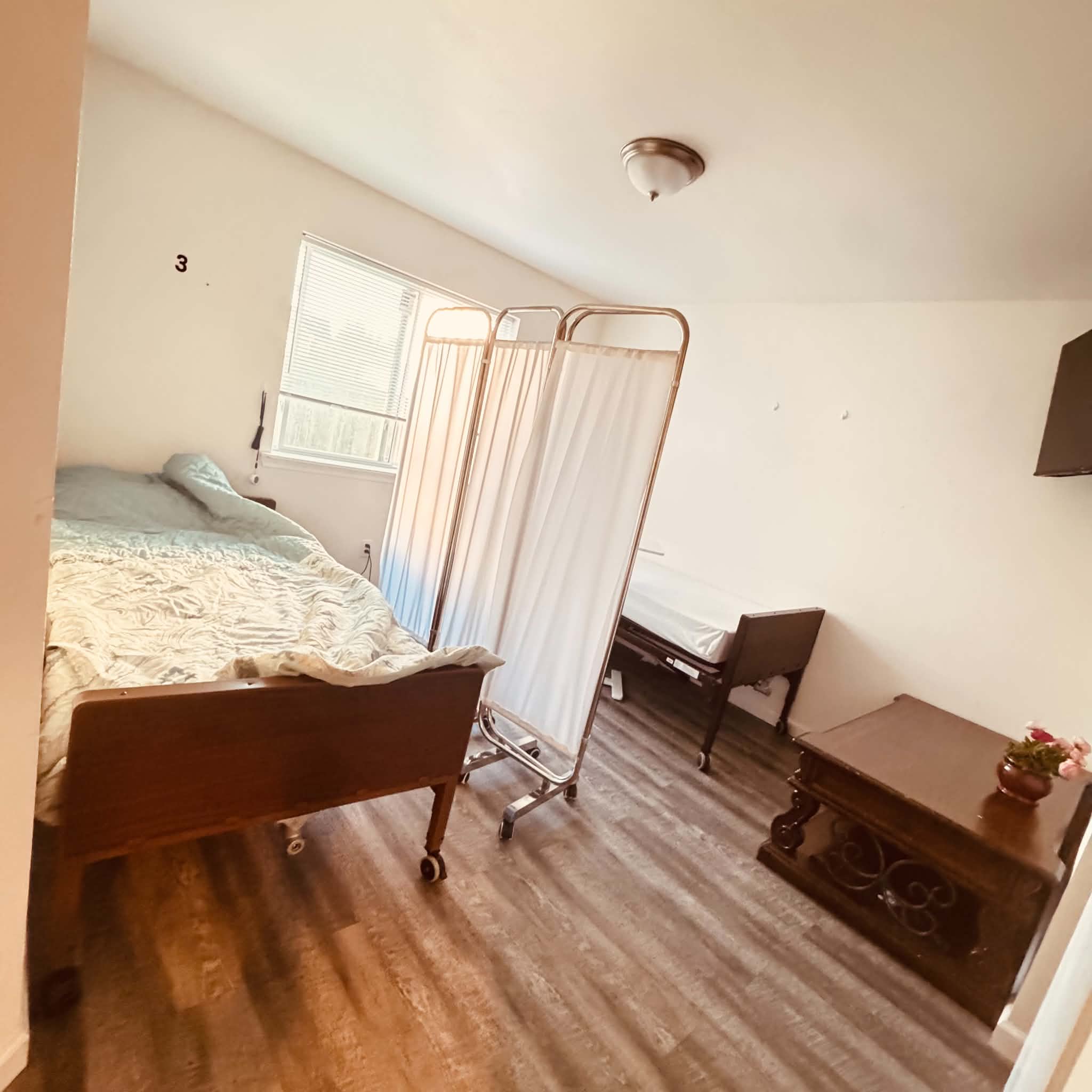 Resident rooms A and B private entrance doors